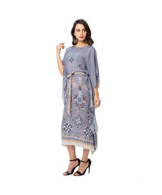 Printed Kaftaan Dress With Tie-Up 1
