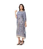 Printed Kaftaan Dress With Tie-Up