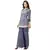 printed overlap jacket with collar and gathers at waist  is paired with saree drape skirt