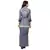 printed overlap jacket with collar and gathers at waist  is paired with saree drape skirt