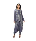 Printed Jumpsuit With Asymmetrical Printed Jacket