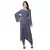printed dhoti jumpsuit with bell sleeves is paired with sleeveless asymetrical jacket