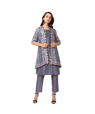 Printed Kurta And Pants With Embroidered Jacket 2