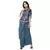 printed jacket with collar and zipper paired with printed drape skirt