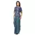 printed jacket with collar and zipper paired with printed drape skirt