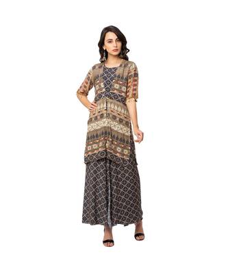 Printed Jumpsuit With Embroidered Jacket 2