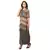 printed flared jumpsuit is paired with printed jacket with front tie ups and side slit