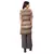 printed flared jumpsuit is paired with printed jacket with front tie ups and side slit