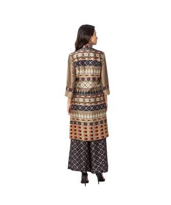 Embroidered Kurta With Printed Palazzo Pants 5