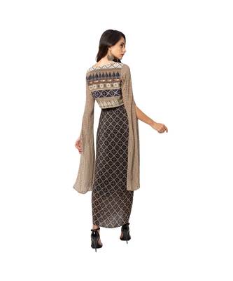 Printed Embroidred Crop Top With Skirt 5