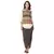 plain kurta paired with printed dhoti and nehru jacket