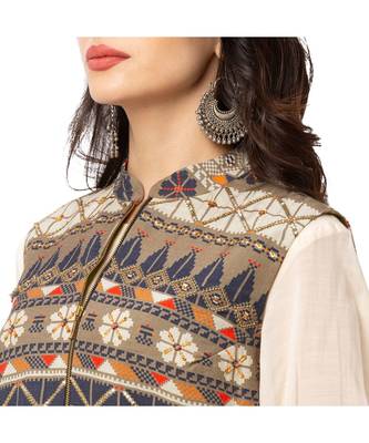 Tiraz Printed Embroidered Drape Skirt Set 4
