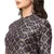 chinese flat collar printed kurta paired with kali pants and printed organza dupatta