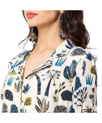 High-Low Printed Tunic With Dhoti Pants 4