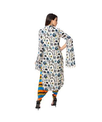 High-Low Printed Tunic With Dhoti Pants 5