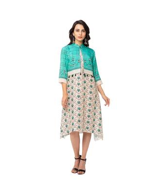 Asymmetrical Printed Dress With Jacket 1