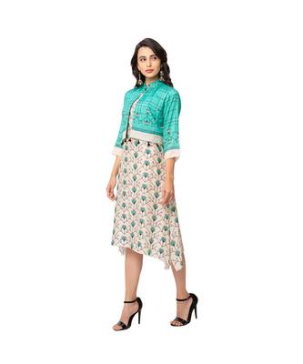 Asymmetrical Printed Dress With Jacket 3