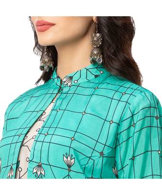Asymmetrical Printed Dress With Jacket 4