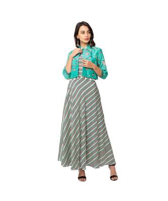 Asymmetrical Printed Dress With Jacket 1