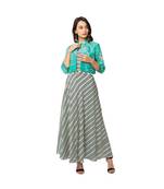 bias cut dress paired with printed jacket