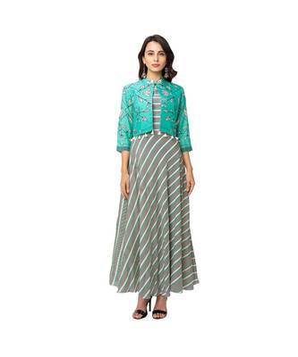 Asymmetrical Printed Dress With Jacket 2