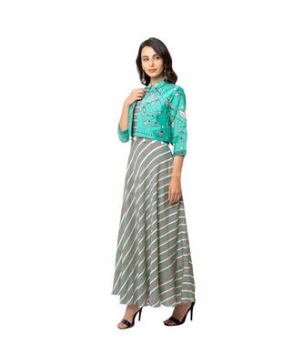 Asymmetrical Printed Dress With Jacket 3