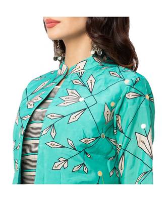Asymmetrical Printed Dress With Jacket 4
