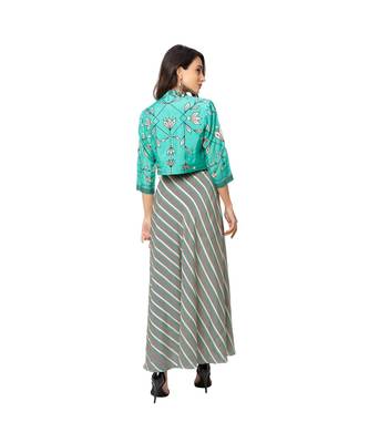Asymmetrical Printed Dress With Jacket 5