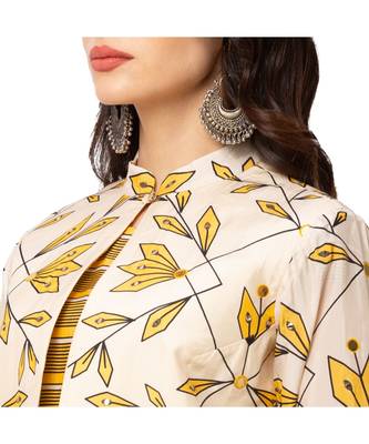 Bias Cut Dress Paired With Printed Jacket 4