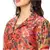 double layered printed jumpsuit  with belt detail is paired with printed collared short jacket