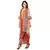 saree style dress with waist cuts and metal belt is paired with net jacket