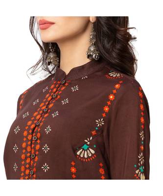 Coffee Brown & Rust Orange Pant Set 4