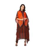 asyemtrical dress is paired with kaftaan jacket