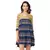 printed rushed short dress with v neck