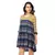 printed rushed short dress with v neck