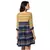 printed rushed short dress with v neck