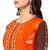 kurta with gatheres at waist having metal belt detail and bell sleeves is paired with printed flared pants