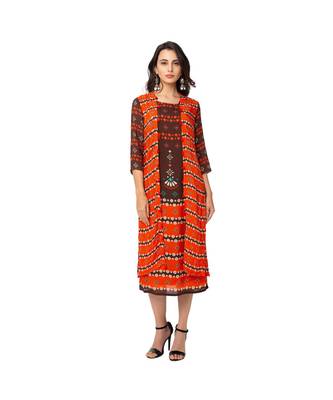 Printed Dress With Printed Jacket 1