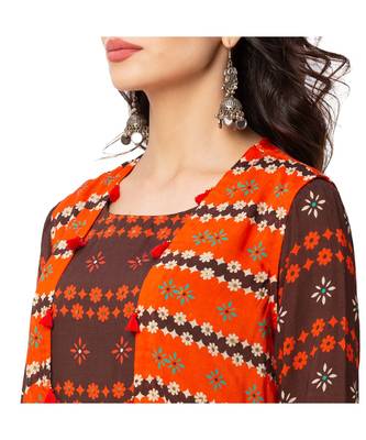 Printed Dress With Printed Jacket 4