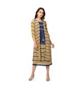 printed dress with printed jacket