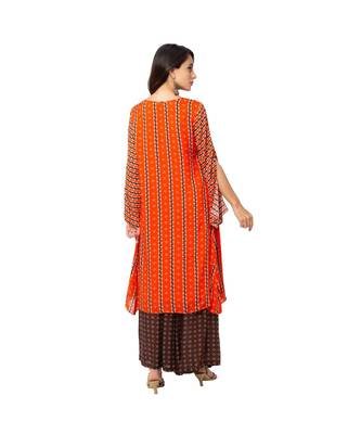 Printed Front Slit Kurta With Pants 5