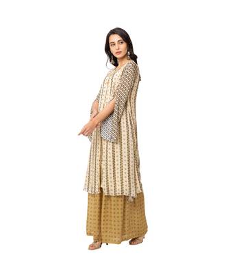 Printed Front Slit Kurta With Pants 3