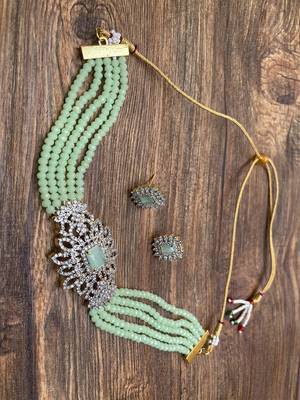 Pista Classy American Diamonds Choker Necklace 2