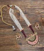Pink Antique Kundan Necklace Set