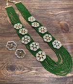Glorious Multilayer Green Jadau Kundan Necklace