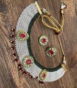 Knitted Beaded Choker Necklace