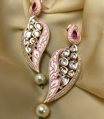 Antique Gold Plated Pearl Drop Kundan Earrings