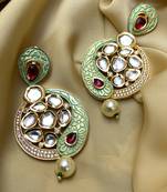 Antique Gold Plated Pearl Drop Kundan Earrings