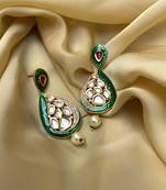 Antique Gold Plated Pearl Drop Kundan Earrings
