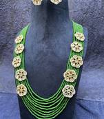 Glorious Multilayer Green Jadau Kundan Necklace